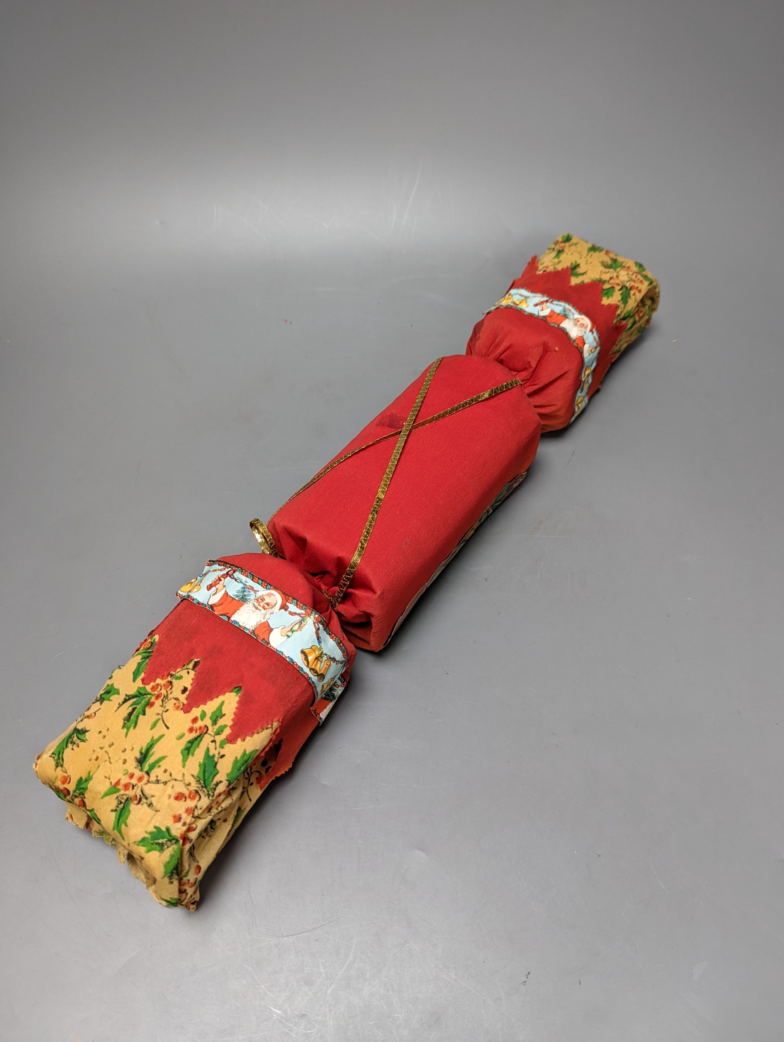 A boxed novelty oversized Christmas cracker, first half 20th century, 50cm